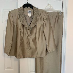 Champagne, beaded formal suit